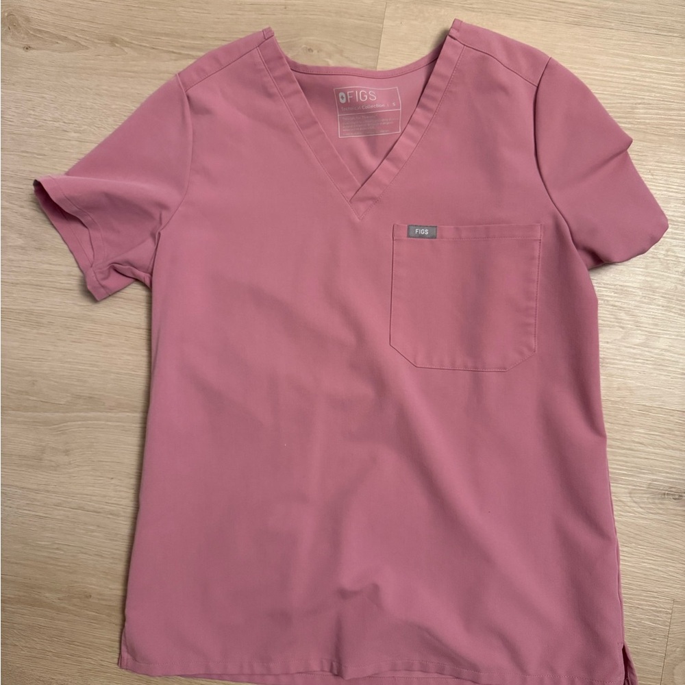 Figs one pocket pink small scrub top